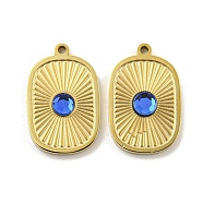Glass Pendants, with 304 Stainless Steel Findings, Oval, Real 14K Gold Plated, 18x11.5x2.5mm, Hole: 1.2mm(STAS-P356-35G-02)