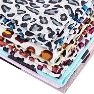 Printed Leopard Print Pattern Fabric, for Patchwork, Sewing Tissue to Patchwork, Mixed Color, 50x50x0.02cm, 12sheets/bag(AJEW-FG0001-16)