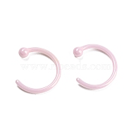 Hypoallergenic Bioceramics Zirconia Ceramic Hoop Nose Rings, Piercing Nose Rings, No Fading and Nickel Free, Pink, 9.5x8.5mm, Head: 2mm(AJEW-Z014-01A)