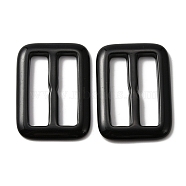 Rectangle Resin Buckle Clasps, For Webbing, Strapping Bags, Garment Accessories, Black, 41.5x30x4mm, Hole: 30x7.5mm(FIND-WH0129-33B)