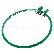 Iron Embroidery Hoops, Embroidery Frames, with Plastic Findings, Green, 22.3x21.8x2.25cm, Inner Diameter: 202mm(TOOL-WH0001-35B)