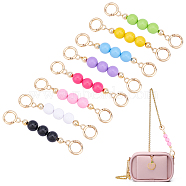 PandaHall Elite 8Pcs 8 Colors Resin Bag Extender Chains, with Alloy Spring Gate Rings, Bag Straps Replacement Accessories, Mixed Color, 14cm, 1pc/color(FIND-PH0001-24)