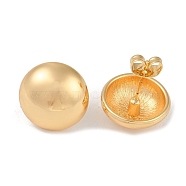 201 Stainless Steel Half Round Stud Earrings, with 304 Stainless Steel Pin, Golden, 15mm(EJEW-I309-22A-G)