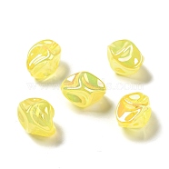 UV Plating Rainbow Iridescent Acrylic Beads, Nuggets, Yellow, 18.5x15x13.5mm, Hole: 1.4mm(PACR-M002-07D)