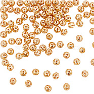 Brass Beads, Hollow, Rondelle, Real 18K Gold Plated, 3.5x3.5mm, Hole: 1.4mm, 100pcs/box(KK-GO0001-06)