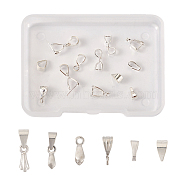 DIY Pendant Bails Jewelry Making Finding Kit, Including 925 Sterling Silver Snap on Bails & Ice Pick Pinch Bails, Silver, 12Pcs/box(DIY-TA0003-93)