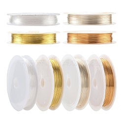 DIY Jewelry Making Kits, 3 Rolls Copper Jewelry Wire & 2 Rolls Elastic Crystal Thread, Mixed Color, 5 rolls/bag(DIY-FS0001-33)