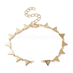 Brass Triangle Charm Bracelet Making, with Lobster Clasp, for Link Bracelet Making, Golden, 6-1/4 inch(16cm)(AJEW-JB01150-08)