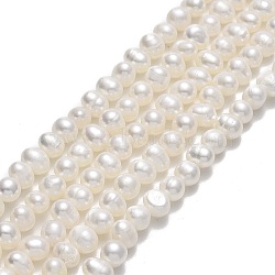 Natural Cultured Freshwater Pearl Beads Strands, Potato, Beige, 4~5.5x5~6.5x4.5~5mm, Hole: 0.7mm, about 70~72pcs/strand, 13.66~13.94 inch(34.7~35.4cm)(PEAR-F018-14-01)
