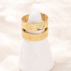 304 Stainless Steel Cuff Open Rings for Women, Golden, 14mm(RJEW-H255-01G-06)