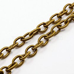Handmade Nylon Cable Chains Loop, Oval, Olive, 8~9x11~13x2mm, about 85cm/strand, 33.5 inch(EC-A001-33)
