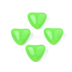 Opaque Acrylic Beads, Heart, Lime, 11x13x7mm, Hole: 1.6mm, about 900pcs/500g(MACR-N009-008C)