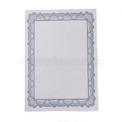 Diploma Certificate Paper, Blue Border, Letter Size Blank Paper, Office Products, Cornflower Blue, 28x21x0.2mm(AJEW-XCP0001-59)