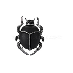 Creative Beetle Enamel Pin, Alloy Brooch Clothing Accessory, Black, 36x27mm(PW-WGD2132-03)