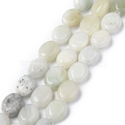 Natural Jade Beads Strands, Oval, 8x6x3.5~4mm, Hole: 1mm, about 45~52pcs/strand, 15.16~15.74 inch(38.5~40cm)(G-Z006-A32)