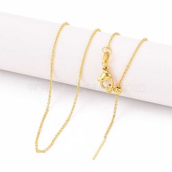 1MM Adjustable Slider Brass Cable Chain Necklaces for Men Women, with 304 Stainless Steel Lobster Clasps, Real 24K Gold Plated, 19.69 inch(50cm)~19.88 inch(50.5cm)(NJEW-N057-01G)