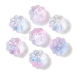 Transparent Spray Paint Glass Beads, Flower, Thistle, 11.5x8.5mm, Hole: 1.2mm(GLAA-Z011-10A)