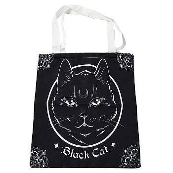 Canvas Tote Bags, Reusable Polycotton Canvas Bags, for Shopping, Crafts, Gifts, Cat Shape, 59cm
