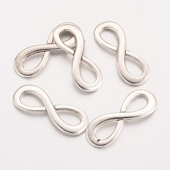 Tibetan Style Zinc Alloy Infinity Links connectors, Antique Silver, 23x8.5x1mm, Hole: 4x7mm, about 1429pcs/1000g