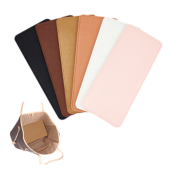 Elite 6Pcs 6 Styles Rectangle Felt Bag Bottom Shapers, for Knitting Bag, Women Bags Handmade DIY Accessories, Mixed Color, 13~13.1x30.5x0.5~0.6cm, 1pc/style