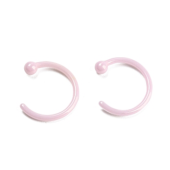Hypoallergenic Bioceramics Zirconia Ceramic Hoop Nose Rings, Piercing Nose Rings, No Fading and Nickel Free, Pink, 9.5x8.5mm, Head: 2mm