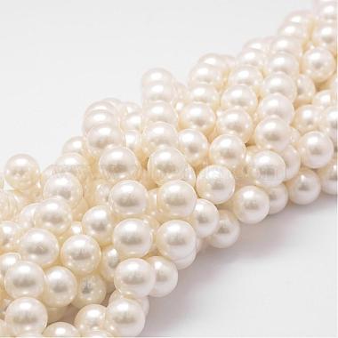 12mm FloralWhite Round Shell Pearl Beads