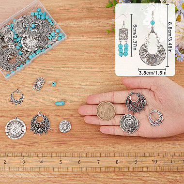 DIY Synthetic Turquoise Beaded Earring Making Kit(DIY-SC0021-17)-3