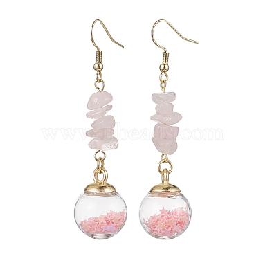Natural & Synthetic Mixed Gemstone Chips Dangle Earrings(EJEW-JE05634)-3