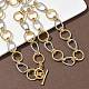 Two Tone Brass Twisted Ring Link Chain Necklaces(KK-C251-34GP)-1