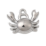 Marine Organism Theme 304 Stainless Steel Charms, Stainless Steel Color, Crab, 11x13.5x3mm, Hole: 1.2mm(STAS-Z179-40P-07B)