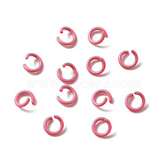 Zinc Alloy Open Jump Rings, Baking Painted, Ring, Flamingo, 6x1mm, 18 Gauge, Inner Diameter: 4mm, about 100pcs/bag(FIND-WH0014-79I)