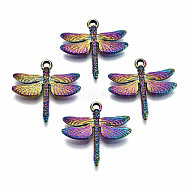 Rainbow Color Alloy Pendants, Cadmium Free & Lead Free, Dragonfly, 17.5x18x2mm, Hole: 1.2mm(PALLOY-S180-051-RS)