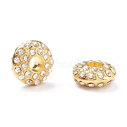 Alloy Rhinestone Beads, Cadmium Free & Lead Free, Grade A, Golden Metal Color, Size: about 16mm in diameter, 9mm thick, hole: 5mm(X-RSB065-G)