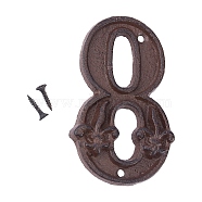 Gorgecraft Iron Home Address Number, with 2pcs Screw, Num.8, 119x73.5x10.5mm, Hole: 4.5mm(IFIN-GF0001-03H)