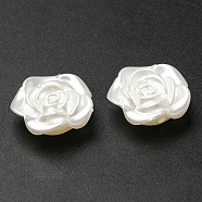 Opaque Resin Imitation Pearls Beads, Rose Flower, Beige, 18.5x19x7mm, Hole: 1.8mm(RESI-F043-02B)