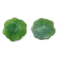 Plastic Pendants, Lotus Leaf, Green, 23x22x4mm, Hole: 1mm(KY-N015-129A-01)
