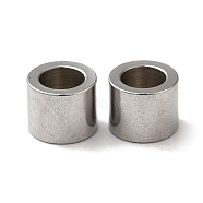 304 Stainless Steel European Beads, Large Hole Beads, Column, Stainless Steel Color, 10x8mm, Hole: 6.5mm(STAS-Z045-02P)