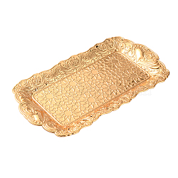 Rectangle Brass Jewelry Plate, Embossed Jewelry Makeup Display Tray, Golden, 210x112x13.5mm(AJEW-WH0326-30G)