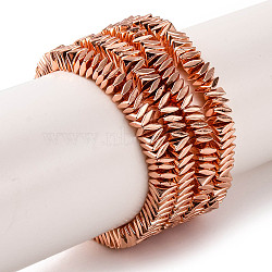 Electroplated Synthetic Non-magnetic Hematite Beads Strands, Twisted Square, Rose Gold Plated, 3x3x1mm, Hole: 1mm, about 352pcs/strand, 15.91''(40.4cm)(G-G849-07A-RG)