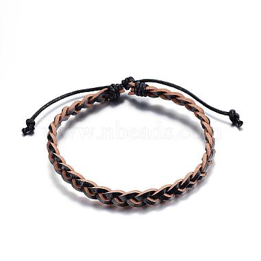 Adjustable Braided Leather Cord Bracelets(BJEW-P099-21)-2