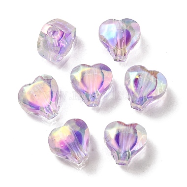 Medium Aquamarine Heart Acrylic Beads