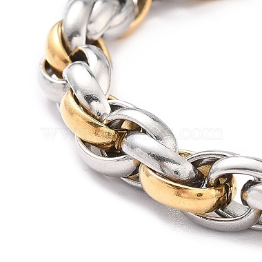 304 bracelet chaîne de corde en acier inoxydable pour hommes femmes(BJEW-Z011-19GP)-2