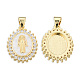 Brass Micro Pave Clear Cubic Zirconia Pendants(KK-N227-95D)-1