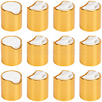 Plastic Press Caps, Replacement Disc Top, Dispensing Lotion Bottle Closure, Column, Gold, 2.4x2.4cm(AJEW-GF0015-14B)