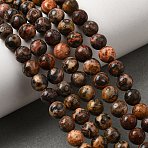 Round Natural Leopard Skin Jasper Bead Strands, 6mm, Hole: 1mm, about 64pcs/strand, 15.74 inch(G-L419-44)