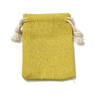 Rectangle Cloth Packing Pouches, Drawstring Bags, Yellow, 8.6x7x0.5cm(ABAG-A008-01A-06)