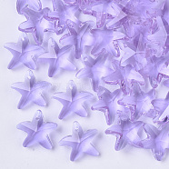 Transparent Glass Charms, Starfish/Sea Stars, Plum, 14x15x6mm, Hole: 0.8mm(GLAA-N033-01K)