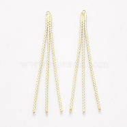 Brass Serpentine Chain Tassel Big Pendants, Real 18K Gold Plated, 62x3.5x1mm, Hole: 1mm(X-KK-T035-133G)