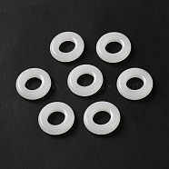 Glass Linking Rings, Imitation Jade, Round Ring, White, 19.5x4.5mm, Inner Diameter: 10mm(GLAA-M043-03B-03)
