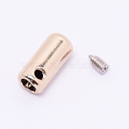 Zinc Alloy End Caps, Column, Light Gold, 13x5.5mm, Hole: 2mm, Inner Diameter: 3.5mm(PALLOY-WH0072-45LG)